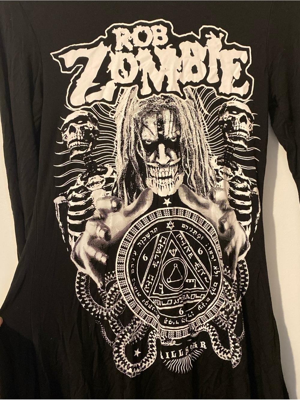 Killstar X Rob Zombie Black Comfy Stretch Graphic Long Sleeve Dress